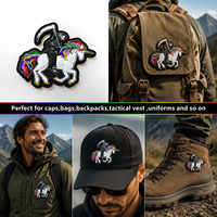 Patchs personnalisés en PVC 3D licorne en caoutchouc, avec fixation auto-agrippante, durables et souples, pour vêtements, sacs et vestes - Vente en gros