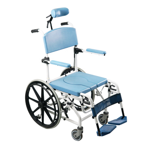 MUNIU POWER MN6206 Rehabilitation Tilt Aluminum Commode <strong>Chair</strong> with Toilet Pot <strong>Shower</strong> <strong>Chair</strong> 5-inch Front/Rear Wheels - Product Image 1