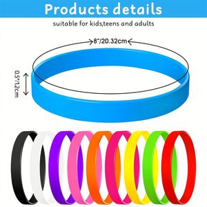 Bracelets en silicone phosphorescents sans logo personnalisé - Bracelets promotionnels en gros pour équipes sportives - Product Image 3