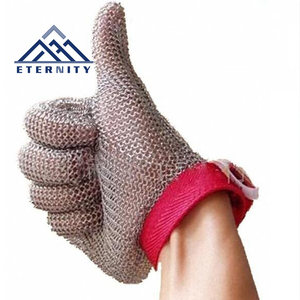 Guanto da macellaio resistente al taglio a catena in acciaio inossidabile a 5 dita anti-taglio a rete metallica di sicurezza - Product Image 3