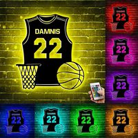 Letrero LED de neón personalizado Neonawall con diseño de camiseta de baloncesto, decoración de pared USB para dormitorio deportivo, bar, fiesta, festival, regalo de cumpleaños, venta al por mayor