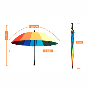 CHUVABAND Paraguas a prueba de lluvia para mujer de 21 pulgadas, 16K, fuerte, recto y multicolor, arcoíris para regalos de negocios, sombrilla al por mayor - Product Image 6