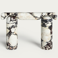 Table console en marbre naturel rouge Rosso Levanto KUMUSI