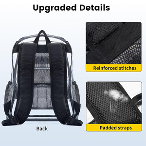 Custom <strong>Clear</strong> <strong>Backpack</strong> Heavy Duty PVC Transparent <strong>Backpack</strong> with Reinforced Strap for College - Product Image 5