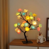Base en plastique amovible interrupteur USB LED rose arbre lumière décoration petite veilleuse