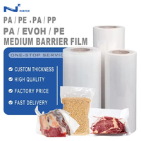 Haute transparence personnalisé PE multicouche en Nylon PA/PE Coex Film barrière moyenne rouleau sous vide de qualité alimentaire pour l'utilisation de la viande