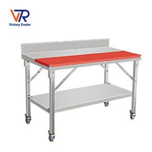 Mesa plegable de acero inoxidable esencial VICTORY, Banco de acero inoxidable y tabla de cortar para hoteles y restaurantes, equipo de catering - Product Image 2
