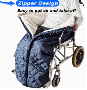 Coperta in <span class=keywords><strong>pile</strong></span> per sedia a rotelle per la parte inferiore del corpo - Coperte impermeabili per adulti e bambini, coperta da bracciolo per anziani - con tasca e cerniera - Product Image 2