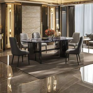 Tavolo <span class=keywords><strong>da</strong></span> <span class=keywords><strong>Pranzo</strong></span> Rettangolare di Lusso in Marmo Italiano Hanyee con Gambe in Acciaio Inossidabile <span class=keywords><strong>per</strong></span> Hotel, Casa, Cucina e Soggiorno - Product Image 5