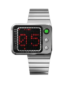 Reloj Digital Retro con Diseño Personalizado, Pantalla LED Matrix, Reloj de Cuarzo con Correa de Acero Inoxidable de 18 mm, Deportivo, Resistente al Agua, OEM, ODM - Product Image 3