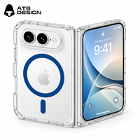 Coque de téléphone transparente magnétique ATB pour iPhone 18 Duo, compatible avec la charge sans fil, colorée, anti-jaunissement, pliable et protectrice