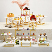 Présentoir de buffet en métal pour desserts, plateau de service froid pour gâteaux et pâtisseries, centre de table pour buffet, présentoir alimentaire, support de service pour pause thé