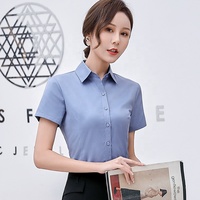 Camisa Profesional de Manga Corta para Mujer, Camisa Blanca, Ropa de Trabajo, Tops para Ir al Trabajo, Estilo Informal de Verano, Camisa Formal de Talla Grande