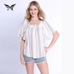 Nuovi modelli progettano camicetta da donna elegante <span class=keywords><strong>fantasia</strong></span> a maniche corte personalizzata all'ingrosso - Product Image 1