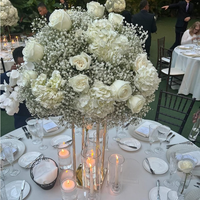 Arrangement floral de roses de 50 cm, 60 cm, 70 cm, 80 cm, centre de table de mariage, boule de fleurs blanches d'hortensia et de roses