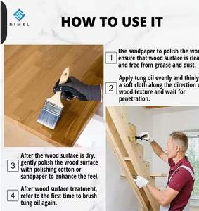 Aceite de Tung Puro de Primera Calidad de Secado Rápido / Acabado para Madera Resistente a los Álcalis para Muebles y Cubiertas Marinas, Marca SIMEL, 99% de Pureza, Venta al Por Mayor - Product Image 6