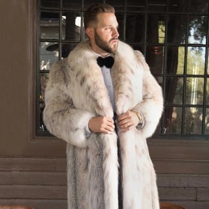<span class=keywords><strong>Manteau</strong></span> long en <span class=keywords><strong>fourrure</strong></span> artificielle pour <span class=keywords><strong>homme</strong></span>, col carré, nouvelle collection automne-hiver, vente chaude en Europe et en Amérique - Product Image 2