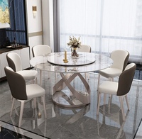 Table à manger rotative circulaire de style chinois moderne, idéale pour la maison, l'hôtel, l'appartement ou la villa - Offre spéciale