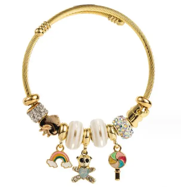 Großhandel Hochwertige Edelstahl Damen All-Match Glas perle dekorative Armbänder Bulk Custom Accessoires Armband