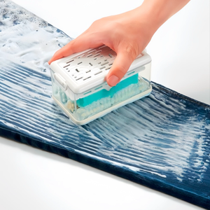 Boîte à savon moussant japonaise à succès, pour la maison, la salle de bain, le linge, avec brosse de nettoyage et plateau d'égouttage - Product Image 5