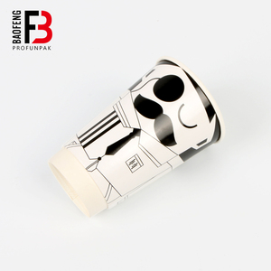 Juice Milk Tea Cup Custom Printed Disposable Paper Cup 8oz 10oz Eco Friendly Packaging for Cold Hot Beverages