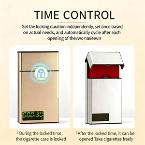 スマートタイムロックボックスタバコ用時間制御装置20個タバコケースUSB充電式金属シガーボックス禁煙を支援 - Product Image 2