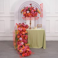 DKB – Nouvelle rangée de fleurs artificielles en soie, effet toucher réel, pour décoration de mariage, vente en gros, chemin de table floral pour événements nuptiaux