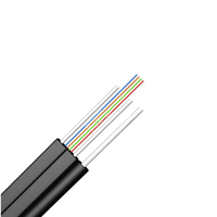 Kabel Drop FTTH Luar Ruangan Pabrik G657A Flat FRP Figure 8 Kabel Serat Optik LSZH untuk Sistem 5G Anatel Brasil 1 2 4 Core