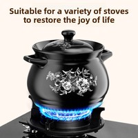 Pot en argile résistant à la chaleur, style chinois, pot à soupe avec couvercle en céramique, compatible avec les cuisinières à gaz, non revêtu, pour usage domestique