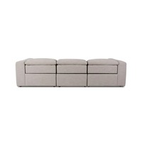 Canapé modulaire en tissu beige moderne en forme de L, canapé inclinable 3 places avec repose-pieds extensible, confortable pour le salon
