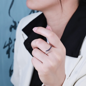 Anillos de Compromiso Clásicos de Oro Sólido de 14K con Zafiro y Baño de Rodio para Mujer, Joyería de Lujo Personalizada para Fiestas - Product Image 5
