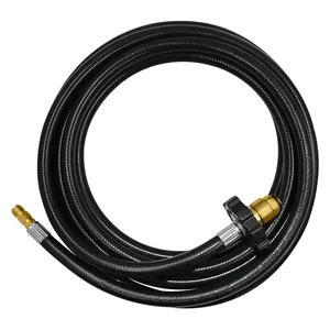 12 FT 1/4 "Propane Gaz Tuyau avec POL Connecteur, RV Extension Tuyau De Gaz pour 4-Port Propane Tee Connexion à 20lb ou 30lb Gaz Réservoir