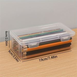 PVC Pencil case Large Capacity Suitable for <b>School</b> Students Custom Different Colors and logo - Product Image 2