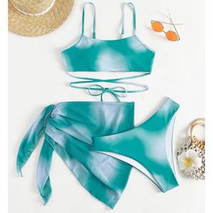 Collection Extreme Girl 2024, ensemble de maillots de bain 3 pièces, bikini, soutien-gorge push-up avec imprimé animal léopard et lettres - Product Image 1