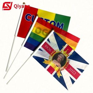 Eco-Friendly Polyester Custom Size Digital Printed Hand Waving <b>Flags</b> for Event Use with Any Design - Product Image 3