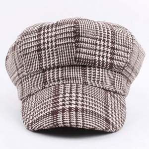 Gorro Newsboy para Mujer, Estilo Coreano/Japonés, 100% Algodón, Diseño a Cuadros, Casual/Deportivo, Primavera 2024 - Product Image 3