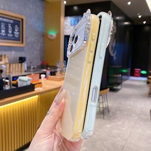 Thiết kế sang trọng Rhinestone kim cương long lanh thăng hoa trống chống vân tay TPU + PC trường hợp điện thoại cho 16/17 Pro Max - Product Image 4