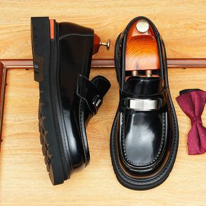 Men Leather Business Dress Shoes <b>Pointed</b> Leisure Soft Loafers Formal Office Oxford Fashion Footwear Casual <b>Flat</b> Moccasin Autumn - Product Image 5