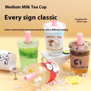 ชุดถ้วยชานมขนาดเล็กแบบทำมือของเล่น<span class=keywords><strong>พลาสติก</strong></span>สำหรับเด็กนักเรียนประถมครีมกาวสำหรับเด็กผู้หญิงเล่นสมมติ - Product Image 2