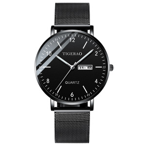 Montre pour homme, montre à quartz business casual, étanche, bracelet en cuir lumineux - Product Image 2
