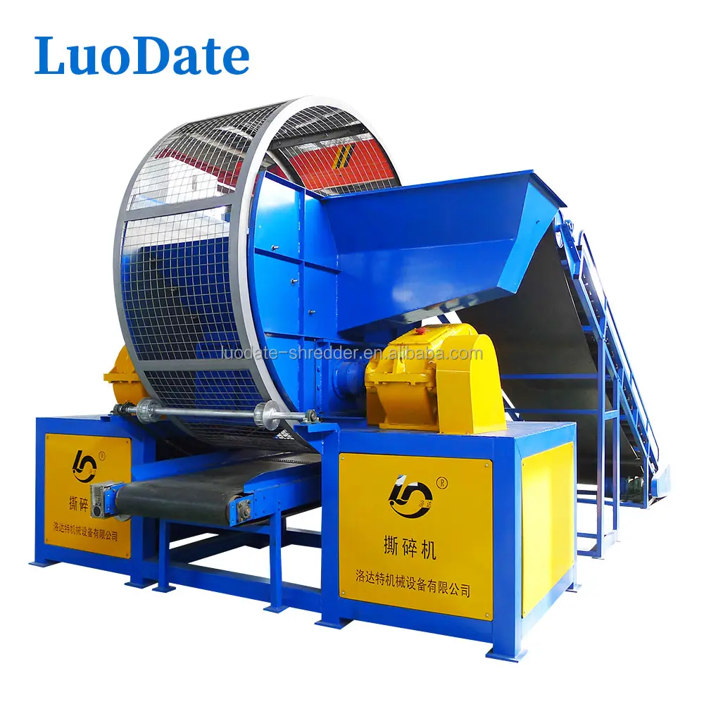 Industriële Heavy-Duty Rubber Band Shredder Machine Hele Afval Radiaal Truck Band Recycling Lijn Om Kruimel Rubber Poeder Te Maken