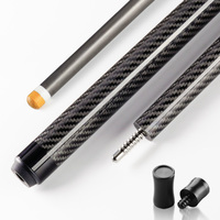 TuoYuan Fancy 58 pouces, design en fibre de carbone 3K sergé, faible déflexion, queue de billard en fibre de carbone pure pour billard 8/9 boules, fabriquée sur mesure