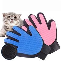 Gant de toilettage pour chien de luxe à cinq doigts, en silicone respirant, pour enlever les poils d'animaux, pour chiens et chats, main gauche ou droite, accessoires pour animaux de compagnie