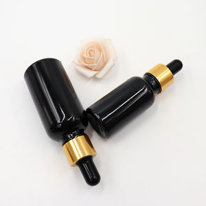 En Stock, Botellas de Vidrio Negro Mate con Gotero de 5ml-100ml, con Tapa de Bambú/Dorado, Directo de Fábrica, Envío Rápido - Product Image 4