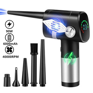 Souffleur d'air électrique sans fil à moteur sans balais, nettoyeur de PC, 40000 tr/min, 3 vitesses, vent puissant, ventilateur turbo - Product Image 1