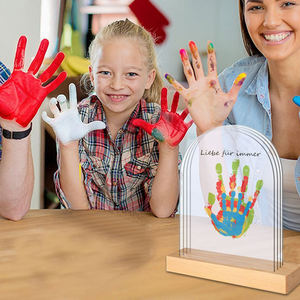 Cadre photo familial avec <span class=keywords><strong>empreinte</strong></span> <span class=keywords><strong>de</strong></span> <span class=keywords><strong>main</strong></span>, cadeau commémoratif, logo personnalisé, base en bois massif, imperméable, style rustique, <span class=keywords><strong>empreinte</strong></span> <span class=keywords><strong>de</strong></span> <span class=keywords><strong>main</strong></span> <span class=keywords><strong>de</strong></span> palmier, table - Product Image 3