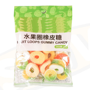 Sour <strong>Sugar</strong> Coated Fruit Apple Strawberry Peach Pineapple Rings Gummy <strong>Candy</strong> Bonbon - Product Image 2