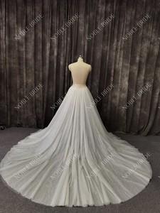 Jupe de mariée amovible en <span class=keywords><strong>tulle</strong></span> pailleté doux de haute qualité, prix d'usine, brillant et scintillant, style A, couleur <span class=keywords><strong>ivoire</strong></span>, accessoire de mariée - Product Image 2