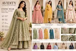 Wholesale Indian Ethnic Wear <b>for</b> <b>Women</b> Premium Fabric <b>Kurta</b> Sets Anarkali Suits Elegant Designs Festive Party Wear Clothing - Product Image 2