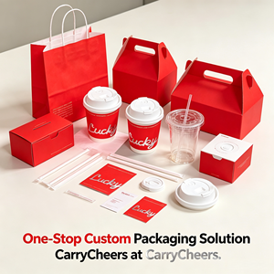 Tasses à café personnalisées en argent avec inscription porte-bonheur rouge à double paroi et couvercles rabattables blancs pour boissons chaudes de café - Product Image 6